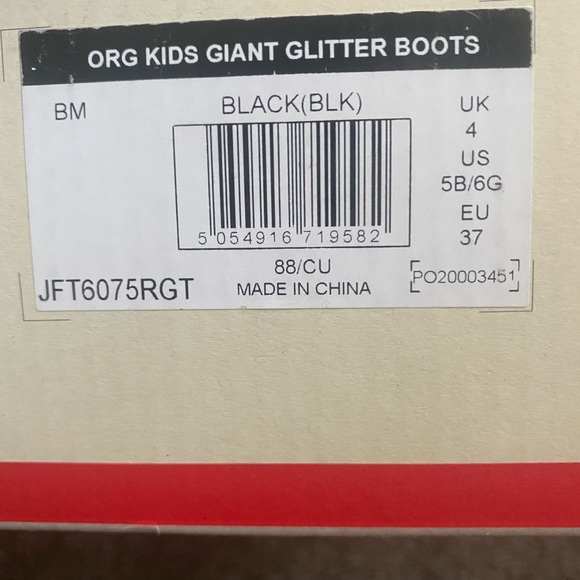 HUNTER ORIGINAL KIDS GIANT BLACK GLITTER BOOTS - Picture 3 of 6